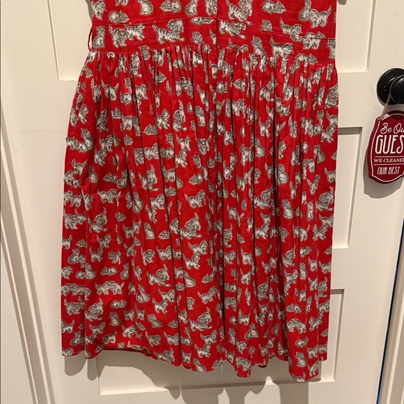 Bernie Dexter Red Kelly Dress with Kitten Print 2X - Picture 7 of 10